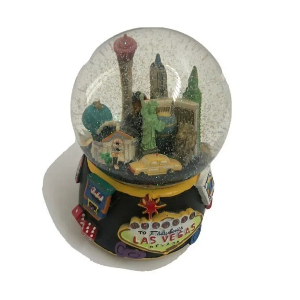 Music Box Musical Globes Stress Away Angel among & Vegas over the waves X3 Lot